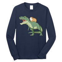 Funny Guinea Pig Riding T Rex Dinosaur Long Sleeve Shirt