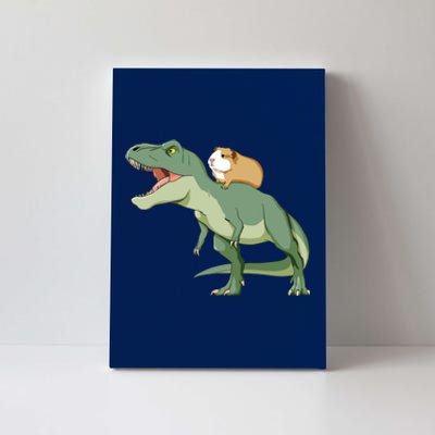 Funny Guinea Pig Riding T Rex Dinosaur Canvas