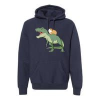 Funny Guinea Pig Riding T Rex Dinosaur Premium Hoodie