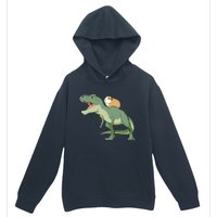 Funny Guinea Pig Riding T Rex Dinosaur Urban Pullover Hoodie