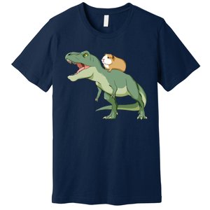 Funny Guinea Pig Riding T Rex Dinosaur Premium T-Shirt