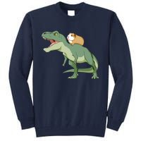 Funny Guinea Pig Riding T Rex Dinosaur Tall Sweatshirt