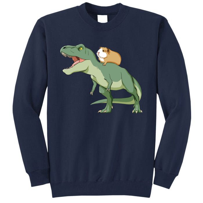 Funny Guinea Pig Riding T Rex Dinosaur Tall Sweatshirt