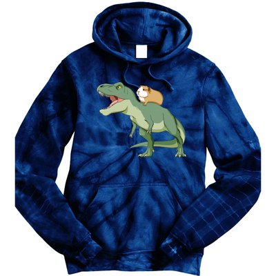 Funny Guinea Pig Riding T Rex Dinosaur Tie Dye Hoodie