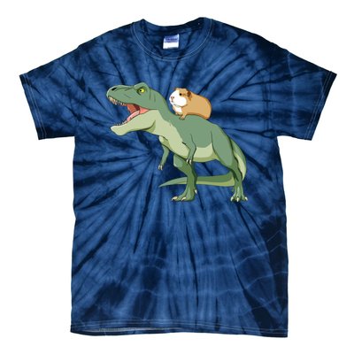 Funny Guinea Pig Riding T Rex Dinosaur Tie-Dye T-Shirt