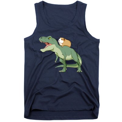 Funny Guinea Pig Riding T Rex Dinosaur Tank Top