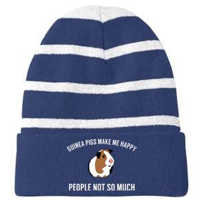 Funny Guinea Pig Gift Guinea Pig Tee Striped Beanie with Solid Band