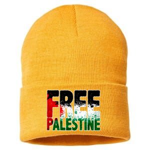 Free Gaza Palestine Flag Proud Palestine Roots Arabic Sustainable Knit Beanie