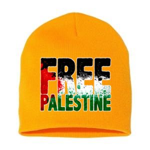 Free Gaza Palestine Flag Proud Palestine Roots Arabic Short Acrylic Beanie