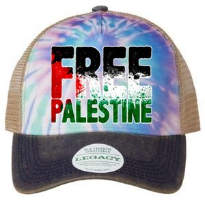 Free Gaza Palestine Flag Proud Palestine Roots Arabic Legacy Tie Dye Trucker Hat