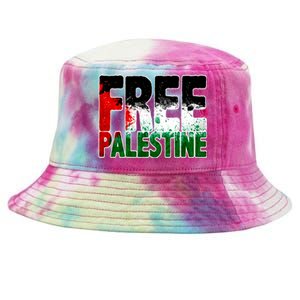 Free Gaza Palestine Flag Proud Palestine Roots Arabic Tie-Dyed Bucket Hat