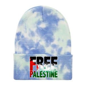 Free Gaza Palestine Flag Proud Palestine Roots Arabic Tie Dye 12in Knit Beanie