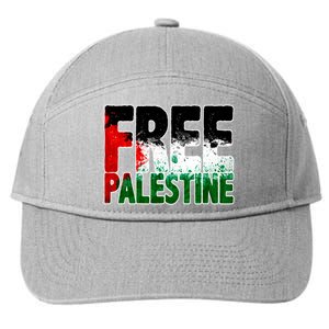 Free Gaza Palestine Flag Proud Palestine Roots Arabic 7-Panel Snapback Hat