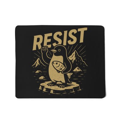 Funny Graphic Penguins Resist Penguin Against Tariffs Mousepad