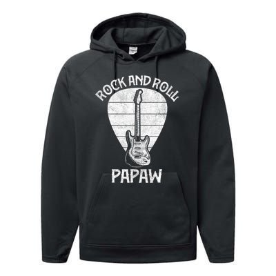 Fun Guitarist Papaw  Fathers Day Guitar Player Grandpa Performance Fleece Hoodie