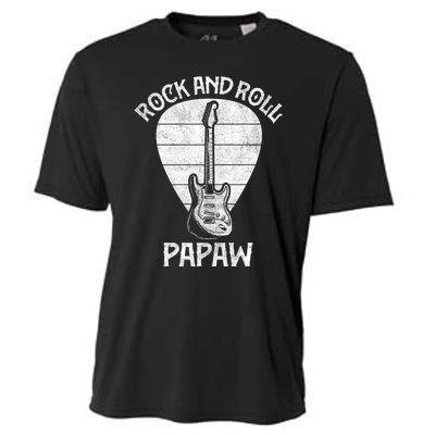 Fun Guitarist Papaw  Fathers Day Guitar Player Grandpa Cooling Performance Crew T-Shirt