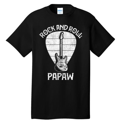 Fun Guitarist Papaw  Fathers Day Guitar Player Grandpa Tall T-Shirt