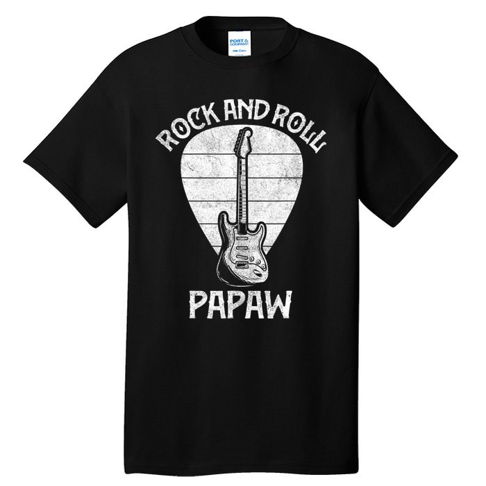 Fun Guitarist Papaw  Fathers Day Guitar Player Grandpa Tall T-Shirt