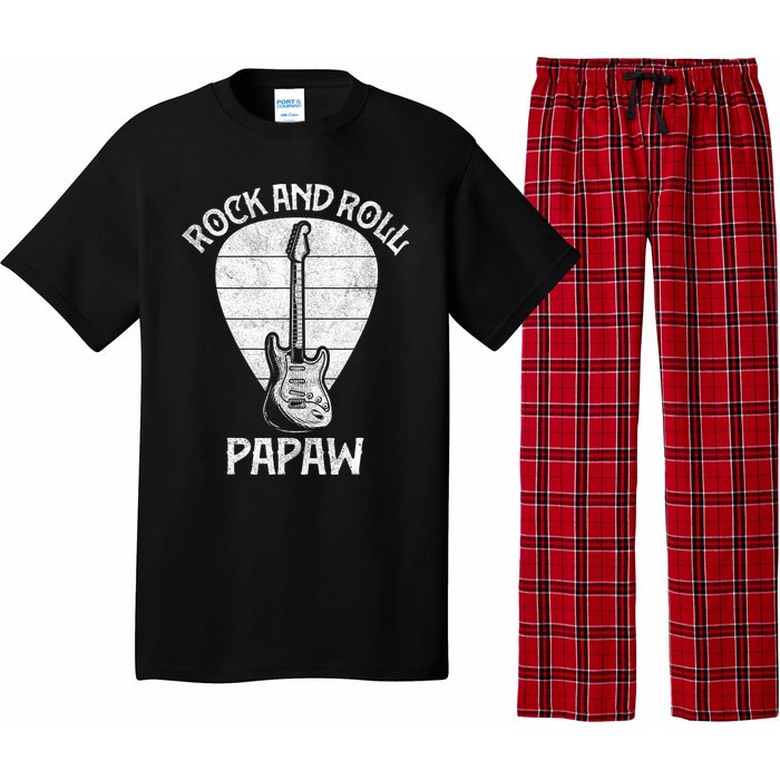 Fun Guitarist Papaw  Fathers Day Guitar Player Grandpa Pajama Set