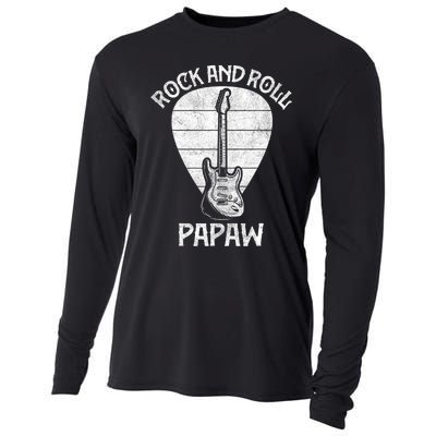 Fun Guitarist Papaw  Fathers Day Guitar Player Grandpa Cooling Performance Long Sleeve Crew