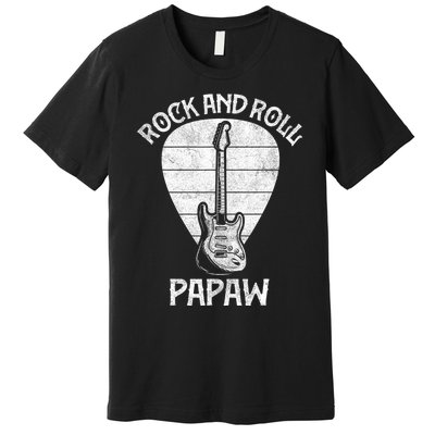 Fun Guitarist Papaw  Fathers Day Guitar Player Grandpa Premium T-Shirt