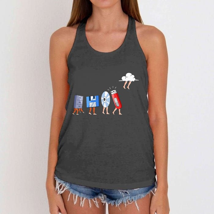 Funny Geek Programmer Nerd Developer Computer Engineering Women's Knotted Racerback Tank