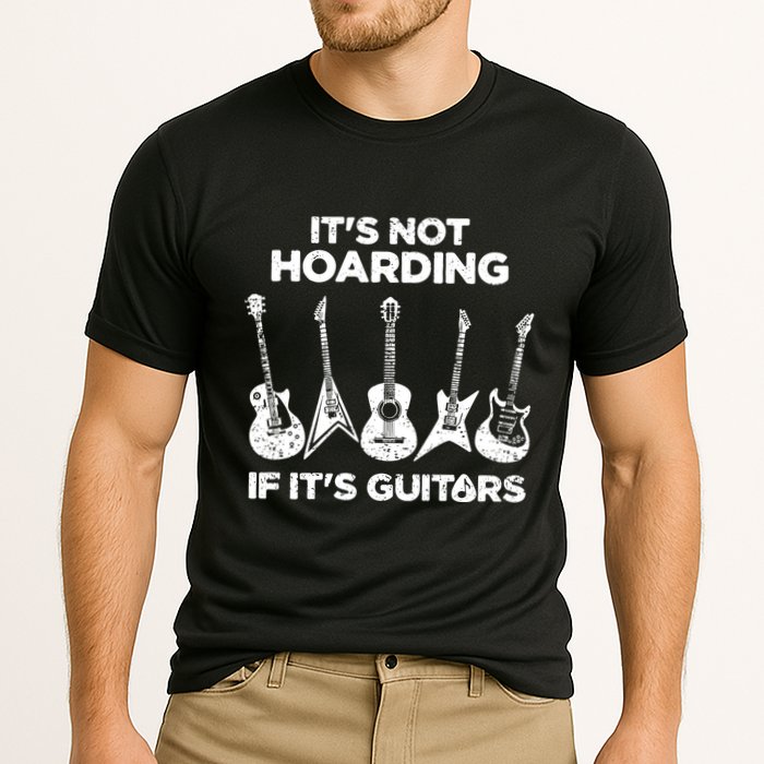 Funny Guitar Player Music Musician Cooling Performance Crew T-Shirt