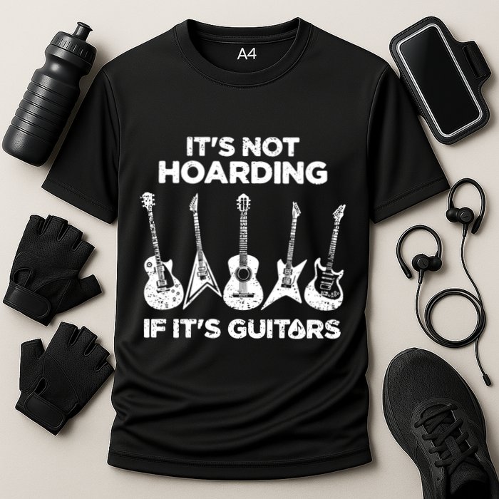 Funny Guitar Player Music Musician Cooling Performance Crew T-Shirt
