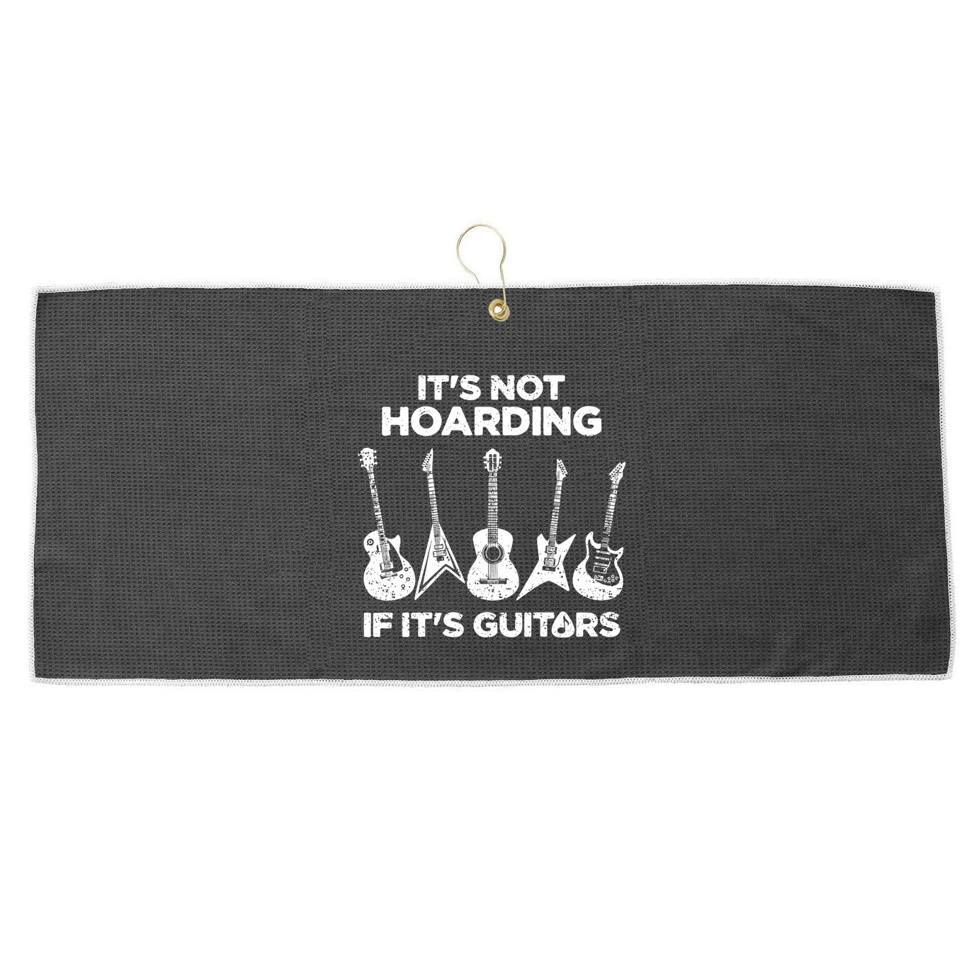Funny Guitar Player Music Musician Large Microfiber Waffle Golf Towel