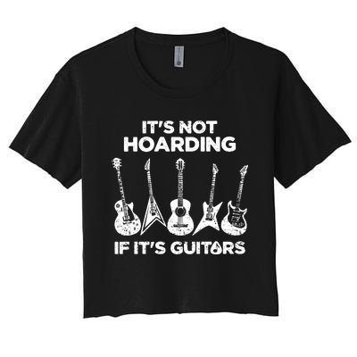 Funny Guitar Player Music Musician Women's Crop Top Tee