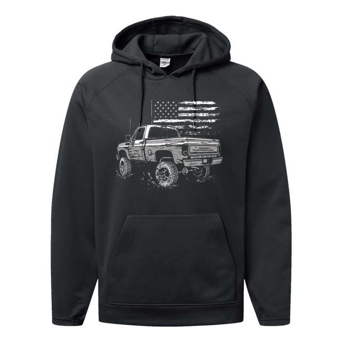 First Gen Pickup Truck Old Truck Vintage Truck Performance Fleece Hoodie