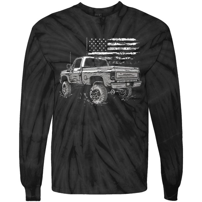 First Gen Pickup Truck Old Truck Vintage Truck Tie-Dye Long Sleeve Shirt