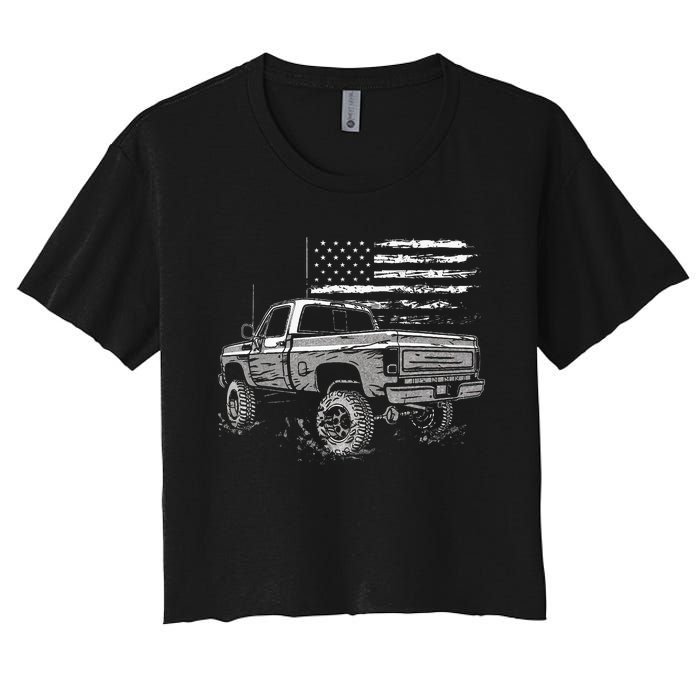 First Gen Pickup Truck Old Truck Vintage Truck Women's Crop Top Tee