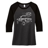 First Gen Pickup Truck Old Truck Vintage Truck Women's Tri-Blend 3/4-Sleeve Raglan Shirt