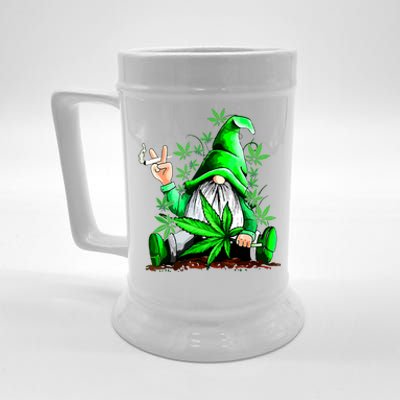 Funny Gnome Pot Leaf 420 Marijuana Weed Cannabis Smoking Beer Stein