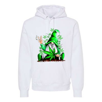 Funny Gnome Pot Leaf 420 Marijuana Weed Cannabis Smoking Premium Hoodie