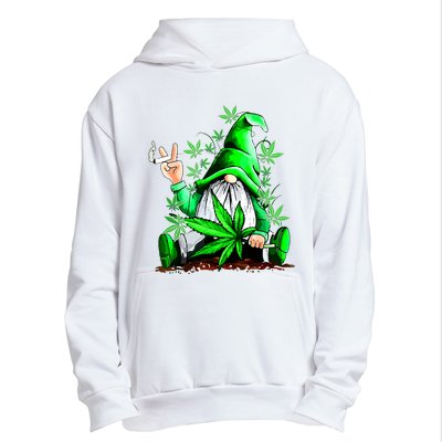 Funny Gnome Pot Leaf 420 Marijuana Weed Cannabis Smoking Urban Pullover Hoodie