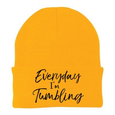 Funny Gymnastics Pun For Gymnasts Everyday Im Tumbling Gift Knit Cap Winter Beanie