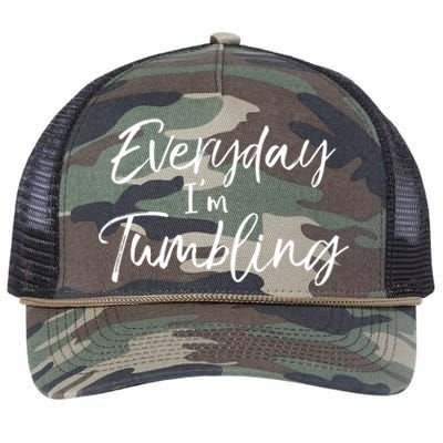 Funny Gymnastics Pun For Gymnasts Everyday Im Tumbling Gift Retro Rope Trucker Hat Cap