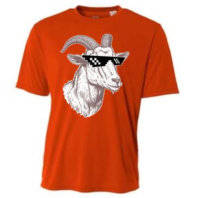 Funny GOAT Pixel Sunglasses Meme Cooling Performance Crew T-Shirt