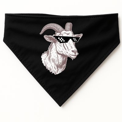 Funny GOAT Pixel Sunglasses Meme USA-Made Doggie Bandana
