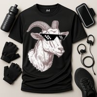 Funny GOAT Pixel Sunglasses Meme Performance Shirt