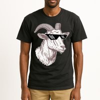 Funny GOAT Pixel Sunglasses Meme Tall T-Shirt