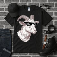 Funny GOAT Pixel Sunglasses Meme Tall T-Shirt