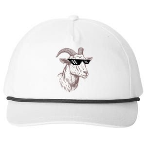 Funny GOAT Pixel Sunglasses Meme Snapback Five-Panel Rope Hat