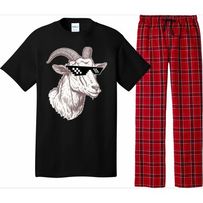 Funny GOAT Pixel Sunglasses Meme Pajama Set