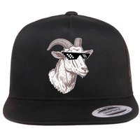 Funny GOAT Pixel Sunglasses Meme Flatbill Hat