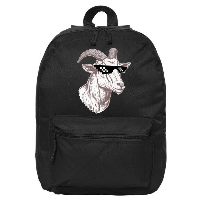 Funny GOAT Pixel Sunglasses Meme 16 in Basic Backpack