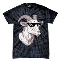 Funny GOAT Pixel Sunglasses Meme Tie-Dye T-Shirt