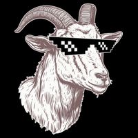 Funny GOAT Pixel Sunglasses Meme Women's V-Neck T-Shirt